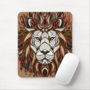 Polygon Lion Mousepad Kleurrijke tekening Lion Muismat
