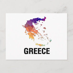 Polygon Mosaic Map of Greece Briefkaart