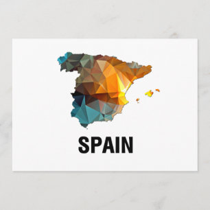 Polygon Mosaic Map of Spain Kaart