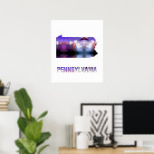 Polygon Mosaic State Map PENNSYLVANIA Poster (Thuiskantoor)