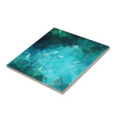 Polygonaal Aquamarine Abstract Tegeltje (Zijkant)