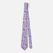 Polygonaal geometrisch violet paars blauw pixel sq stropdas (Voorkant)