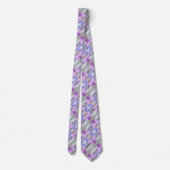 Polygonaal geometrisch violet paars blauw pixel sq stropdas (Achterkant)