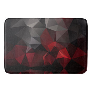 Polygonaal, zwart en rood badmat