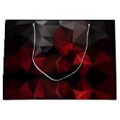 Polygonaal, zwart en rood groot cadeauzakje (Voorkant)