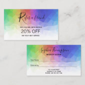 Polygonal Arc-en-ciel coloré moderne - Carte de re (Devant / Derrière)