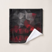 Polygonal, noir et rouge (Gant de toilette)