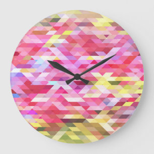 Polygonale digitale, roze abstracte vintage. grote klok