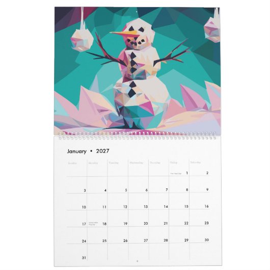 Polygonale kunst kalender (Jan 2027)