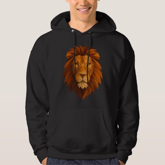 Polygonale leeuwenkop – geometrisch vermogensontwe hoodie (Voorkant)