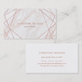 Polygonale lijsten op roze marmer visitekaartje (Voorkant / Achterkant)