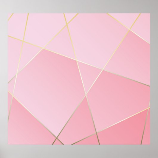 Polygonale luxe: goudroze ontwerp. poster (Voorkant)