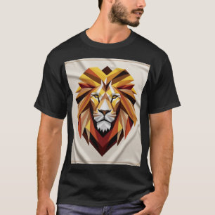 Polygonale Majesteit: Geometrische Leeuw T-shirt