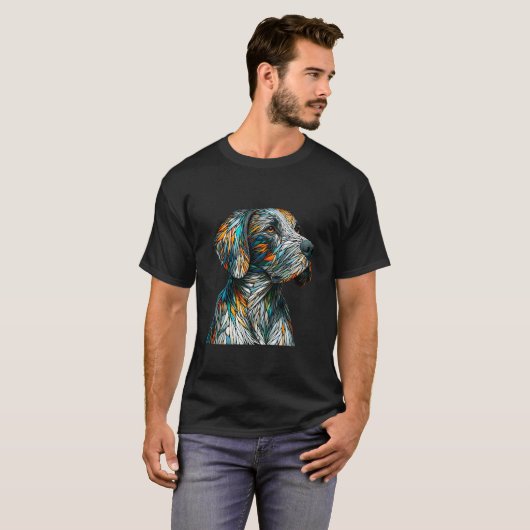 Polygoon Kunst Pointer Hond Engelse Pointer T-shirt (Voorkant volledig)
