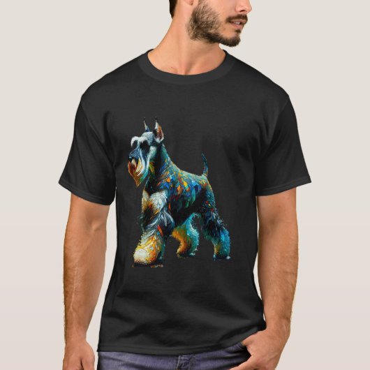 Polygoon Kunst Standaard Schnauzer T-shirt (Voorkant)