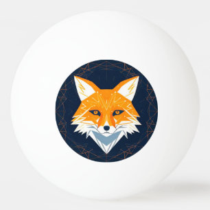 Polygoon Vos Illustratie met Hemel Ornament Pingpongballen