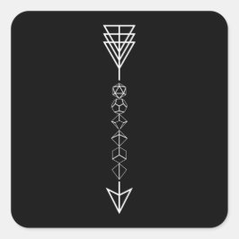 Polyhedral Dice Arrow van Ranger Tabletop RPG Vierkante Sticker