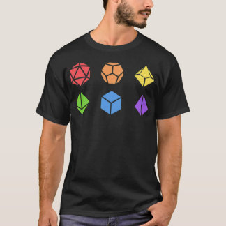 Polyhedral Dice Set LGBT Pride Tabletop RPG T-shirt