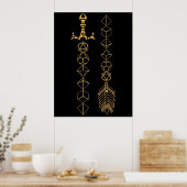 Polyhedral Dice Sword en Arrow Tabletop RPG Poster (Keuken)