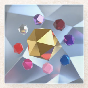 Polyhedron geometrische vormen glas Onderzetter