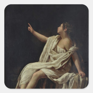 Polyhymnia, de Muse of Lyric Poetry, 1620 Vierkante Sticker