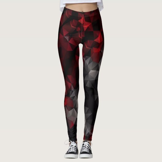 Polyklonale, zwarte en rode leggings (Voorkant)