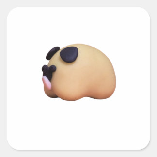 Polymeer Klei Pug voor Hondenliefhebbers Vierkante Sticker