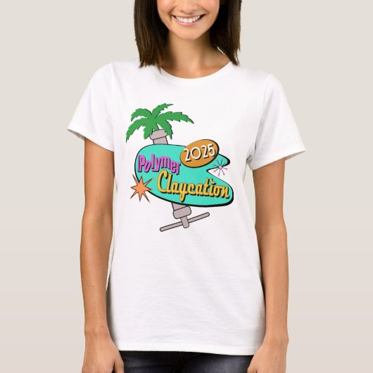Polymer Claycation 2025 dames tee shirt (Voorkant)