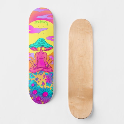 Polymorf Hippie-paddenstoel Skateboard (Voorkant)