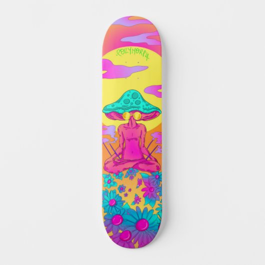 Polymorf Hippie-paddenstoel Skateboard (Voorkant)