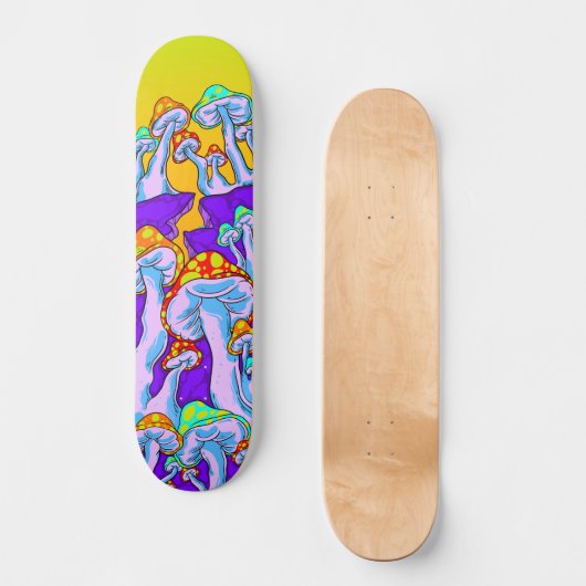 Polymorph Psychedelic Mushroom Mountain Skateboard (Voorkant)