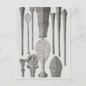 Polynesiaanse clubs en insignes van rang briefkaart (Voorkant)