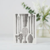 Polynesiaanse clubs en insignes van rang briefkaart (Staand voorkant)