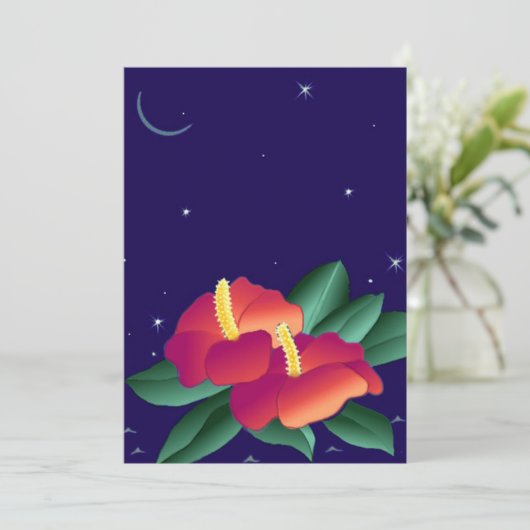 Polynesiaanse Floral Tiki - Uitnodiging voor tropi (Staand voorkant)