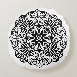 Polynesiaanse Maori-tattoo mandala etnische kunst Rond Kussen