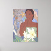 'Polynesiaanse vrouw en Tiki' - Arman Manookian Canvas Afdruk (Voorkant)