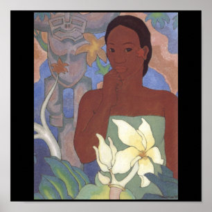 Polynesiaanse Vrouw en Tiki van Arman Manookian, 1 Poster
