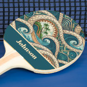 Polynesian Tropical Wave Palm Trees Pattern Name Tafeltennisbatje
