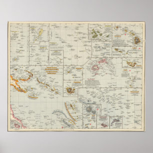 Polynesië, eilanden in de Stille Oceaan Poster