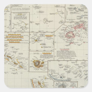 Polynesië, eilanden in de Stille Oceaan Vierkante Sticker
