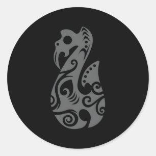 Polynesië Maori Aia Spiritueel Tribal Tattoo Nieuw Ronde Sticker