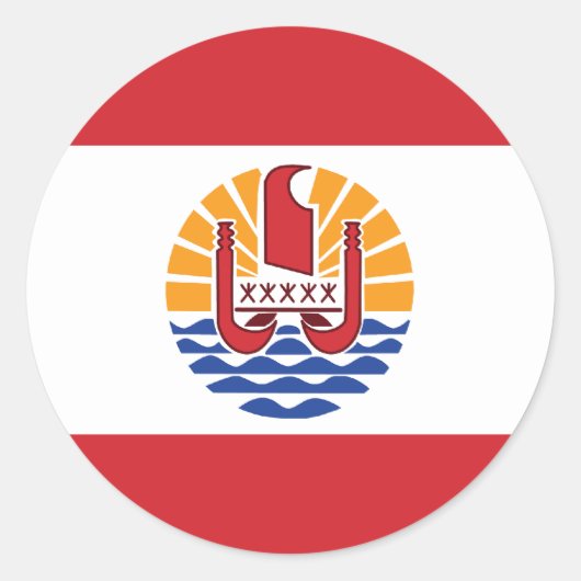 Polynésie/Polynesië Ronde Sticker (Voorkant)