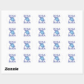 Polynesisch Blauw Tribal Zee Schildpad Bora Bora Ronde Sticker (Vel)