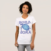 Polynesisch Blauw Tribal Zee Schildpad Bora Bora T-shirt (Voorkant volledig)