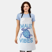 Polynesisch Blauw Tribal Zee Schildpad Maui Vibes Schort (Gedragen)