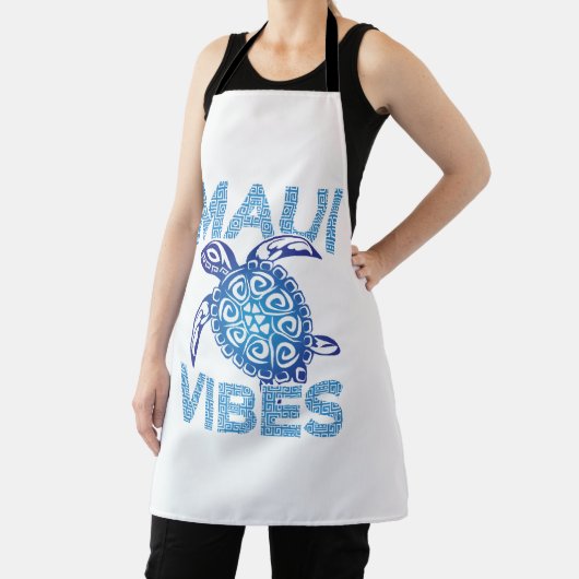 Polynesisch Blauw Tribal Zee Schildpad Maui Vibes Schort (Insitu)
