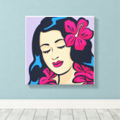 Polynesisch Hawaii Hula Meisje Canvas Afdruk (Insitu (Houten vloer))