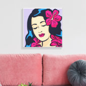 Polynesisch Hawaii Hula Meisje Canvas Afdruk (Insitu (Woonkamer))