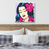 Polynesisch Hawaii Hula Meisje Canvas Afdruk (Insitu (Slaapkamer))