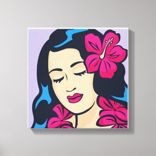 Polynesisch Hawaii Hula Meisje Canvas Afdruk (Voorkant)